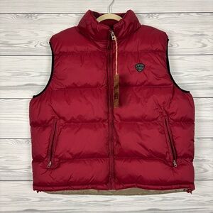 Schott NYC Men’s Red Puffer Vest Zip Up NWT Size XL